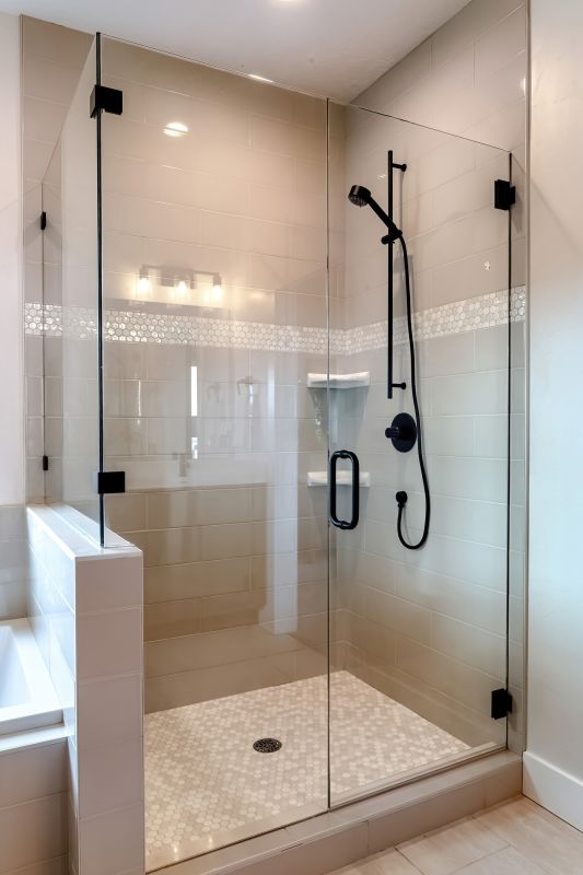 Modern Shower with Dark Accents